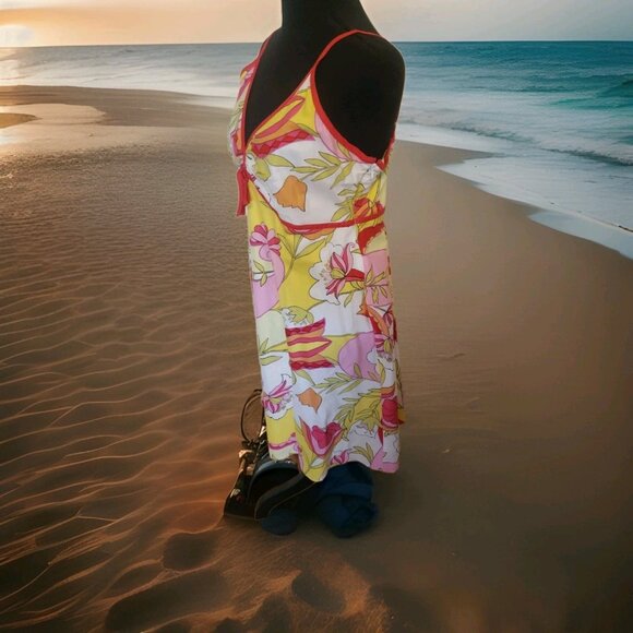 Tori Richard Honolulu Dress With Jacket Womens Size 10 Dress, 12 Jacket Tropical - Picture 3 of 15